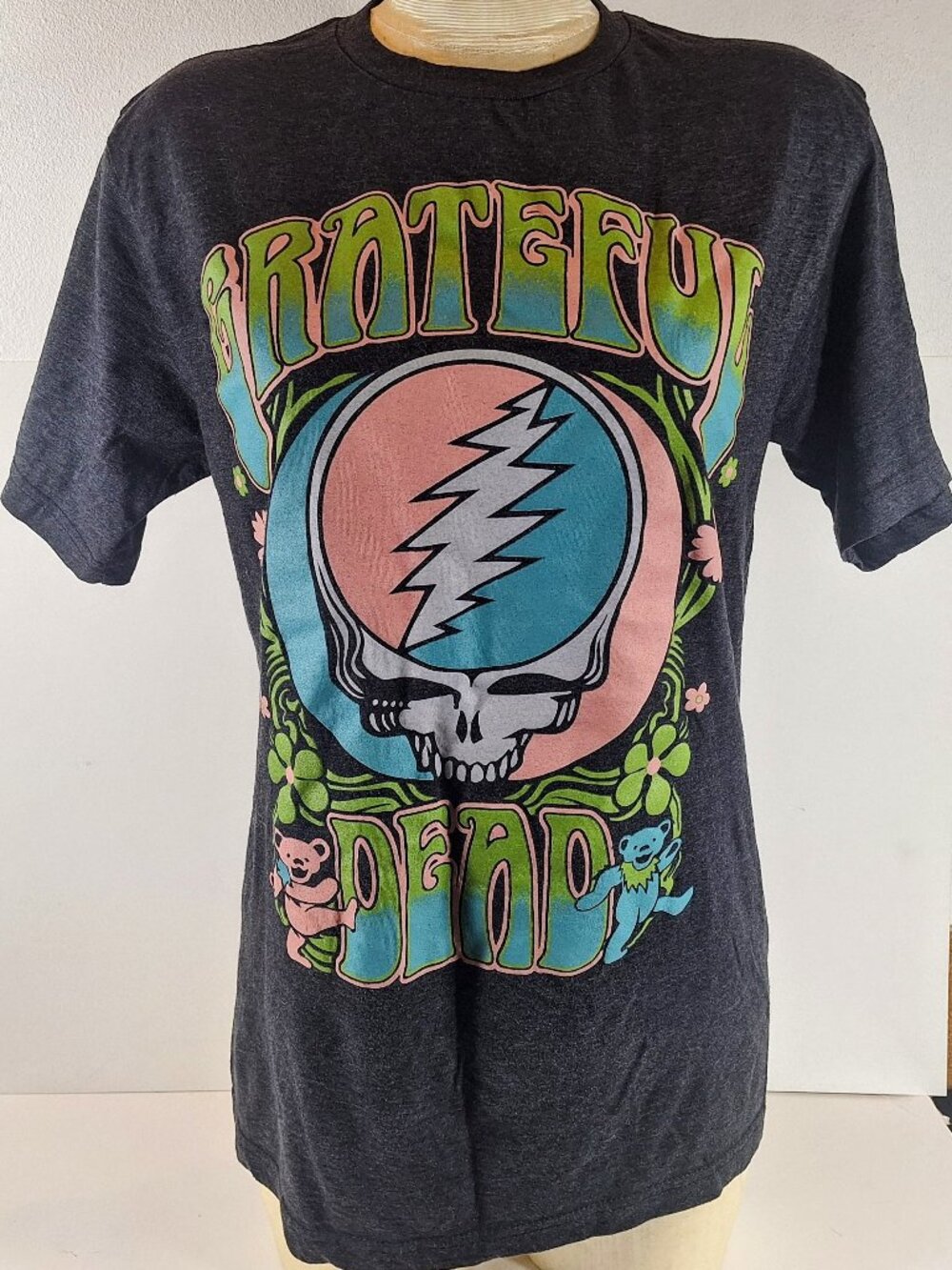 Grateful Dead Steal Your Face Shirt Unisex M Gray Short Sleeve Rock Band Tee